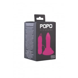 Розовая вибровтулка с выносным пультом управления вибрацией POPO Pleasure - 11,9 см.
