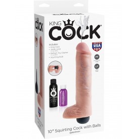 Фаллоимитатор King Cock 10" Squirting Cock с эффектом эякуляции - 25,4 см.
