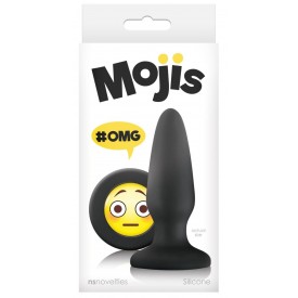 Черная силиконовая пробка среднего размера Emoji OMG - 10,2 см.